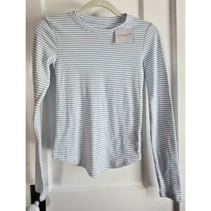 NWT American Eagle Outfitter long sleeve T shirt in blue striped Sz S
